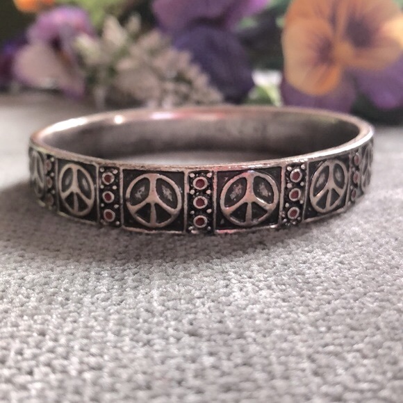Lucky Brand Jewelry - Lucky Brand Peace Sign Bangle Bracelet